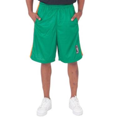 Imagem de Bermuda Basquete Masculina M10 Action Jamaica Lines, Verde, GG