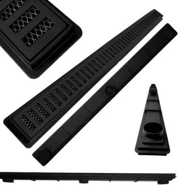 Imagem de Ralo Linear para Apartamento Alumínio Preto 70cm x 5cm Cocho Raso - FI