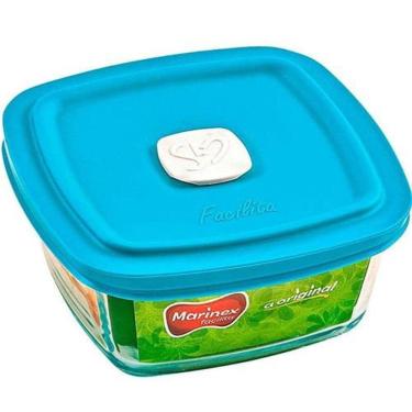 Imagem de Pote Quadrado Facilita 500ml com Tampa Azul - Marinex