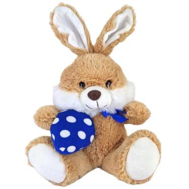 Imagem de Coelho de Pelúcia Com Ovo e Laço Coelhinho da Páscoa Bunny - Fizzy, Ma