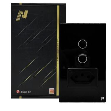 Imagem de Interruptor Inteligente Zigbee com 2 Botões Touch e Tomada Compatível 