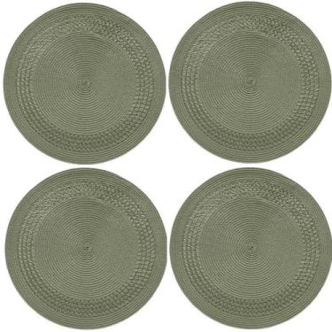 Imagem de Jogo Americano Redondo Entrelacado 4 Unidades - Verde Oliva - Copa
