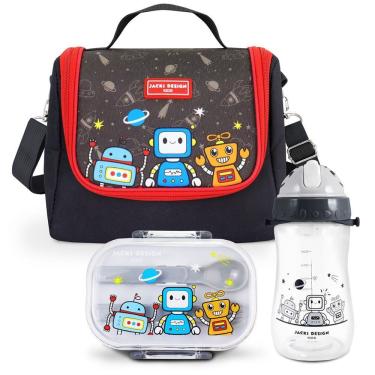 Imagem de Kit Infantil 3pçs - Bolsa Térmica, Pote P/ Lanche 400ml E Garrafa 460ml