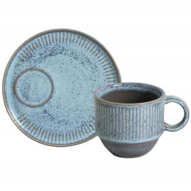 Imagem de Xícara de Chá Empilhável 230ml com Pires Linhas Breeze Porto Brasil Ca