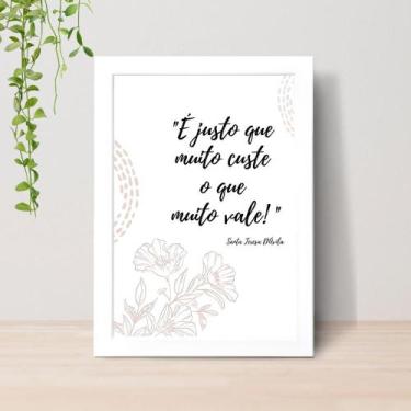 Imagem de Quadro Frases Católicas Devoção Fé A4 C/ Moldura e Vidro 01 Cor: Branc