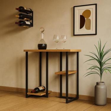 Imagem de Barzinho aparador com prateleira para quarto sala pequena Mali 76cm co