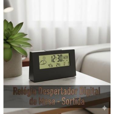 Imagem de Relógio Despertador Digital Mesa Alarmes Display LED Acorda AparelhoEl