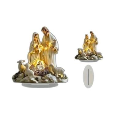 Imagem de Decoração De Natal Com Impressão De Anjo E Virgem Maria Em Acrílico 2D