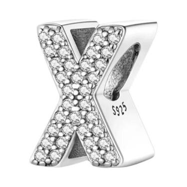 Imagem de Pulseira De Prata 925 Com Berloques De 26 Letras Clássicas Para Mulher