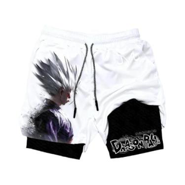 Imagem de Shorts De Dupla Camada Com Estampa Red Dragon Ball Goku Vegeta Para Ho