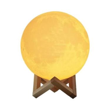 Imagem de Luminária Noturna Colorida Em Forma De Estrela E Lua Impressa Em 3D, R