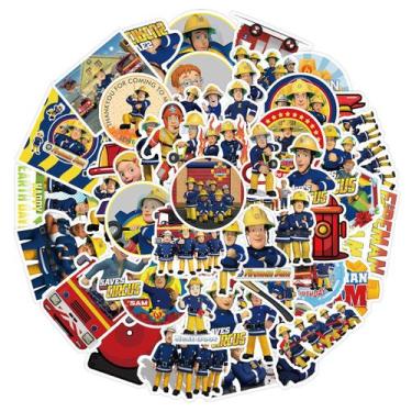 Imagem de Adesivos Firemans Sams Anime Cartoon 50 unidades de PVC impermeável - 