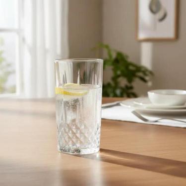 Imagem de Conjunto 6 Copos Lily Vidro Estilo Clássico para Água Suco Drinks 280m