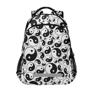Imagem de Mochila Glaphy Yin e Yang Symbols para crianças, escola, 42,5 cm