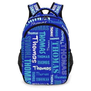 Imagem de Mochila XOZOTY azul marinho personalizada com nome para homens e mulhe