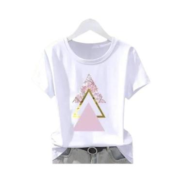 Imagem de Camiseta Gráfica Casual De Manga Curta Com Estampa Floral Y2K Para Mul
