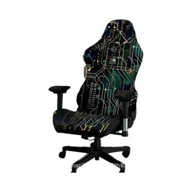 Imagem de Capa Elástica Para Cadeira De Escritório Em Fibra De Leite Com Estampa