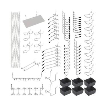 Imagem de Kit Organizador De Ganchos Metálicos Para Painel Perfurado 140 Peças S