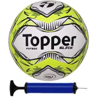 Imagem de Bola Futsal Topper Slick + Bomba De Ar, Amarelo