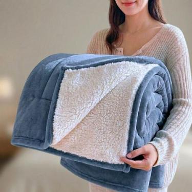 Imagem de Coberdrom Casal Queen Sherpa Edredrom Pele de Carneiro 2,40m x 2,20m -