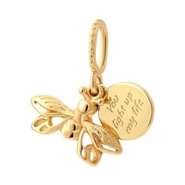 Imagem de Pingente De Coração Em Prata 925 Com Ouro E Cruz De Vaga-lume Para Pul