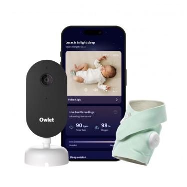 Imagem de Monitor Inteligente Bebê Owlet Dream Duo Gen 3 Câmera 2K Meia Sensor Oxigênio Frequênci...