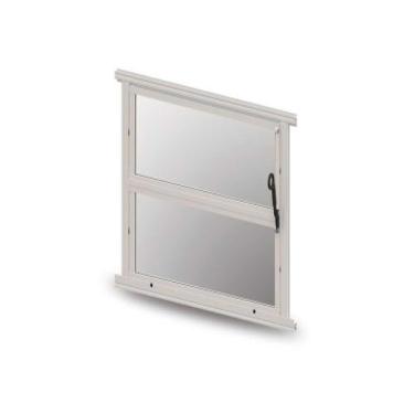 Imagem de Janela Basculante Branca 40x40cm Abertura Alumínio 40x40cm Vidro Comum Branco Alumasa