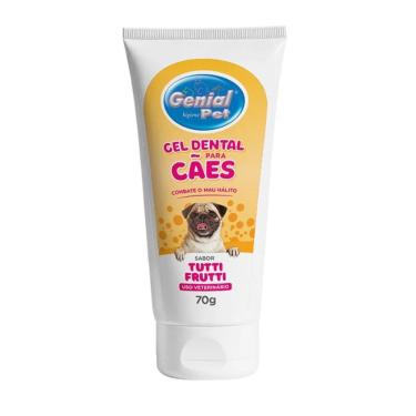 Imagem de Gel Dental para Cães e Gatos Genial Pet Tutti Frutti 70G para Higiene Bucal Diária com Hálito Refrescante 1 Unidade