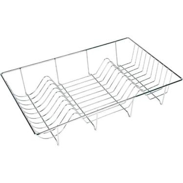 Imagem de Escorredor de Louça Aramado para Organizar Até 18 Pratos em Ferro com Acabamento Cromado