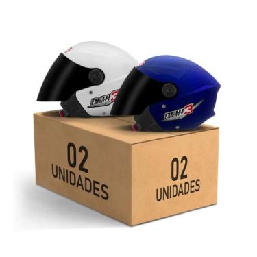 Imagem de Kit 2 Capacetes New Liberty 3 Aberto Viseira Fumê Pro Tork Masculino F