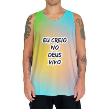 Imagem de Camiseta Regata Eu Creio no Deus Vivo Jesus Gospel 1 - Kasubeck Store®