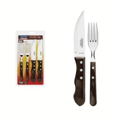 Imagem de Jogo De Churrasco Jumbo Tramontina Polywood Castanho 4 Peças