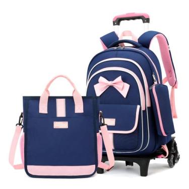 Imagem de Mochila escolar com rodinhas MITOWERMI Nylon Bowknot Girls