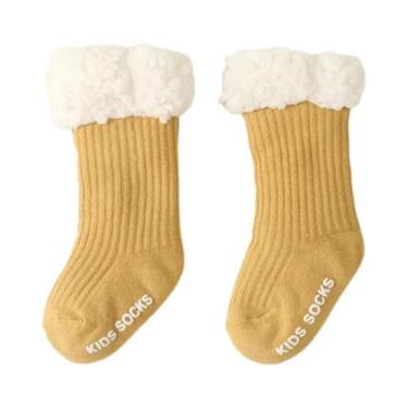 Imagem de Meias De Inverno Grossas E Quentes Antiderrapantes Para Bebês 100% Alg