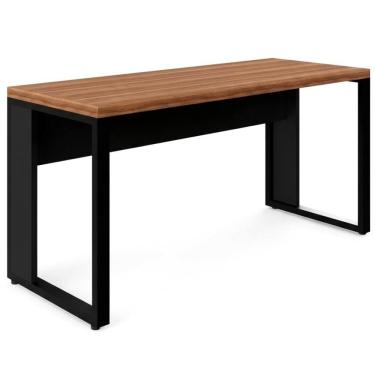 Imagem de Mesa Secretaria 120X60 Pé Tubular Nogal/preto - Acimaq