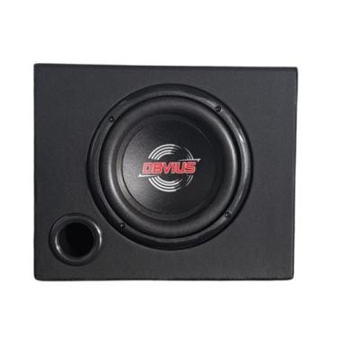 Imagem de Caixa amplificada subwoofer 8 " obvius ativa som grave carro