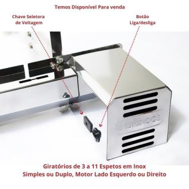 Imagem de Rosca Sem Fim Para Espetos Churrasqueira Grill Giratório - - INOX LAUR