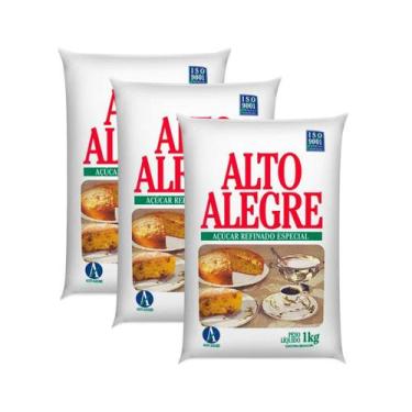 Imagem de Açúcar Refinado Branco Alto Alegre 1kg - 3 unidades