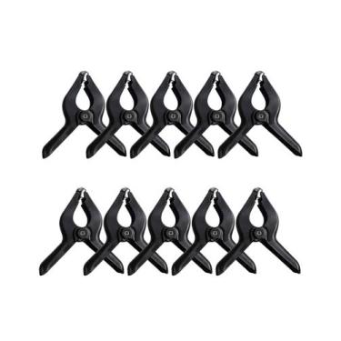 Imagem de Grampo Multiuso com Mola 75mm Preto Resistente Prático Ideal para Fixa