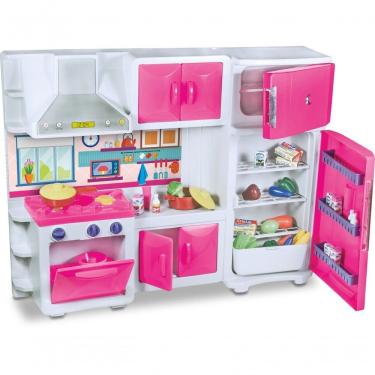 Imagem de Cozinha De Brinquedo Com Geladeira E Armário Rosa
