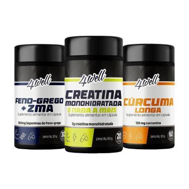 Imagem de Kit Performance Cápsulas Creatina Capsulas + ZMA Booster/Testo  + Curcuma-Unissex