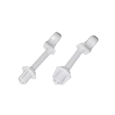 Imagem de Kit 50 Parafuso Plástico Par para Assento Sanitário Branco - METASUL