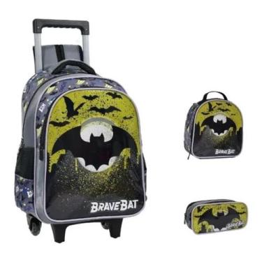 Imagem de Kit Mochila Escolar Batman Com Rodinhas + Lancheira e Estojo Marca: Ye