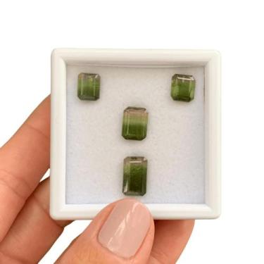 Imagem de Turmalina Bicolor Baguete Retangular SET 12,28ct - ENE2ESE Gemstone Co
