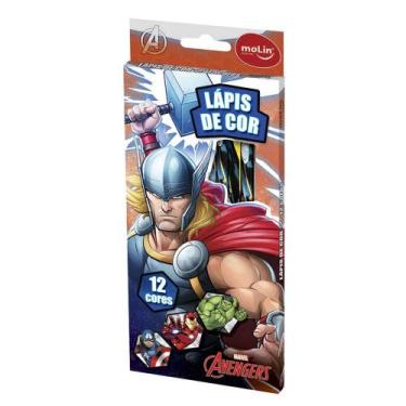Imagem de Lápis De Cor 12 Cores Avengers Vingadores Marvel - Molin - Molin do Br