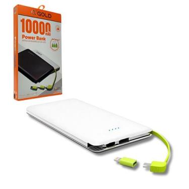 Imagem de Carregador Portátil 10.000mah Turbo Adaptador 3 em 1 -Branco - Friburg