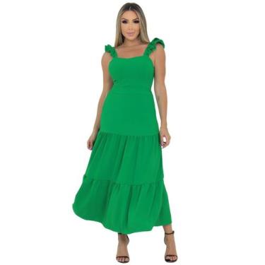 Imagem de Vestido Midi Feminino Rodado Com Bojo Elastex Costas Regata - Look Dre