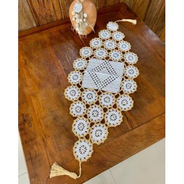 Imagem de Caminho De Mesa 1mx38cm P Crochê Artesanal - Maria Croche Veronez, Bra