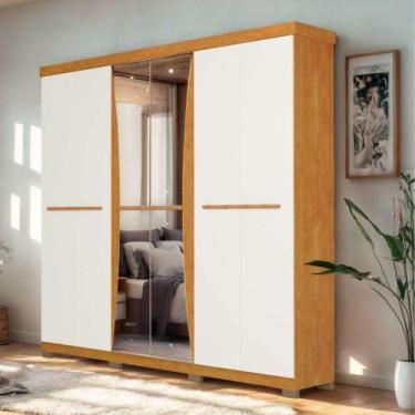 Imagem de Guarda-Roupa Casal 6 Portas 4 Gavetas Freijó/Off White Sancho Avelan M