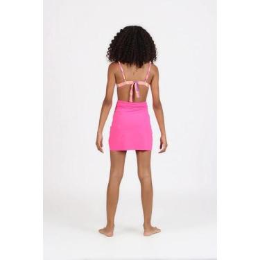 Imagem de Saia pareo transpassada aline pink siri kids tamanho:16, 16